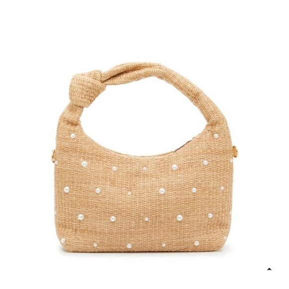 Crown Vintage Raffia Basket Seasonal Knit Hobo Bag NWOT - Picture 3 of 14